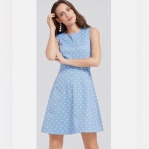 Draper James Blue and White Polka Dot Dress